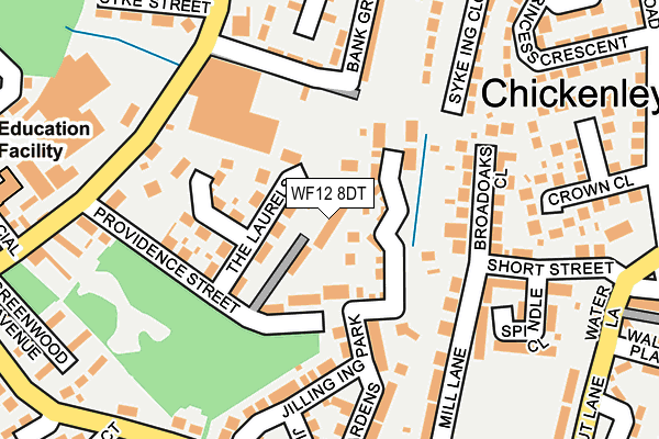 WF12 8DT map - OS OpenMap – Local (Ordnance Survey)