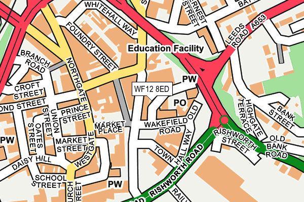 WF12 8ED map - OS OpenMap – Local (Ordnance Survey)