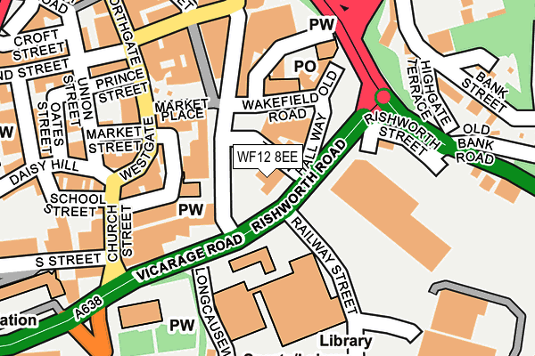 WF12 8EE map - OS OpenMap – Local (Ordnance Survey)