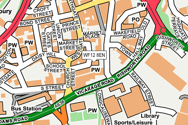 WF12 8EN map - OS OpenMap – Local (Ordnance Survey)