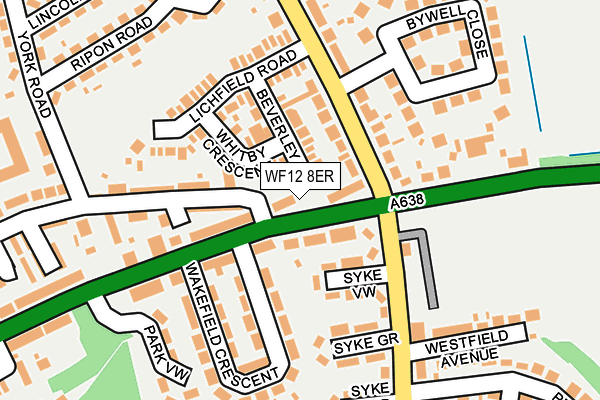 WF12 8ER map - OS OpenMap – Local (Ordnance Survey)