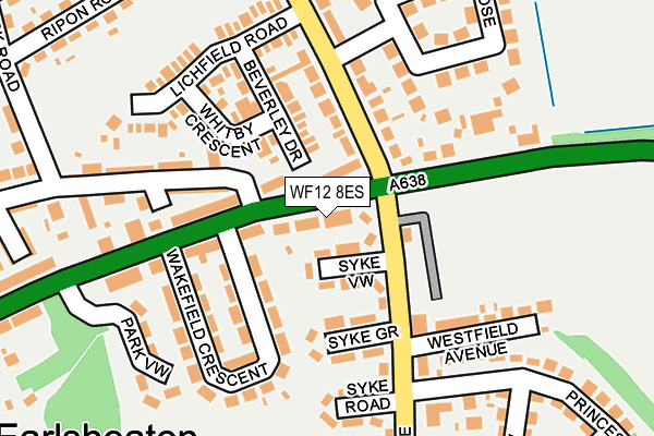 WF12 8ES map - OS OpenMap – Local (Ordnance Survey)