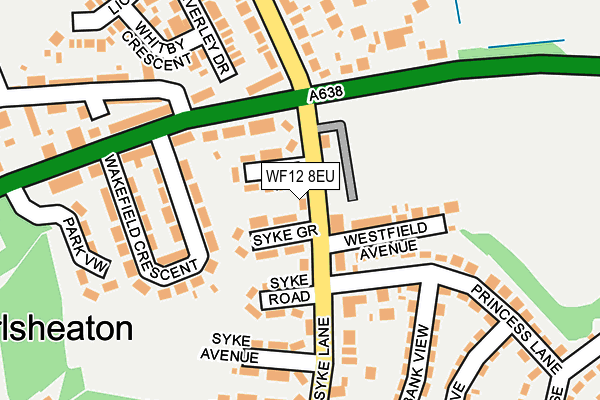 WF12 8EU map - OS OpenMap – Local (Ordnance Survey)