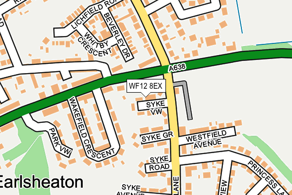 WF12 8EX map - OS OpenMap – Local (Ordnance Survey)