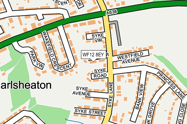WF12 8EY map - OS OpenMap – Local (Ordnance Survey)