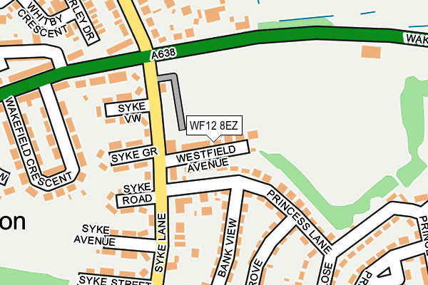WF12 8EZ map - OS OpenMap – Local (Ordnance Survey)