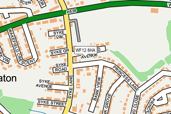 WF12 8HA map - OS OpenMap – Local (Ordnance Survey)