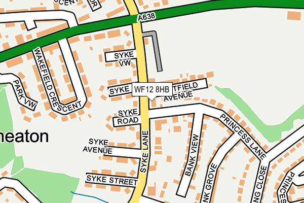 WF12 8HB map - OS OpenMap – Local (Ordnance Survey)
