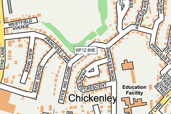 WF12 8HE map - OS OpenMap – Local (Ordnance Survey)