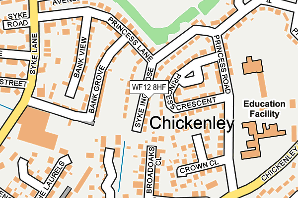 WF12 8HF map - OS OpenMap – Local (Ordnance Survey)