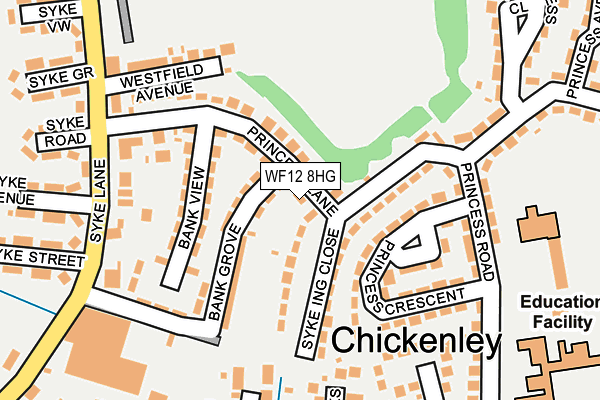 WF12 8HG map - OS OpenMap – Local (Ordnance Survey)
