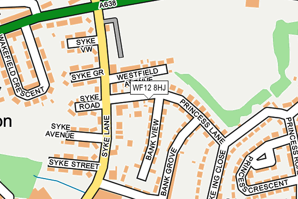 WF12 8HJ map - OS OpenMap – Local (Ordnance Survey)