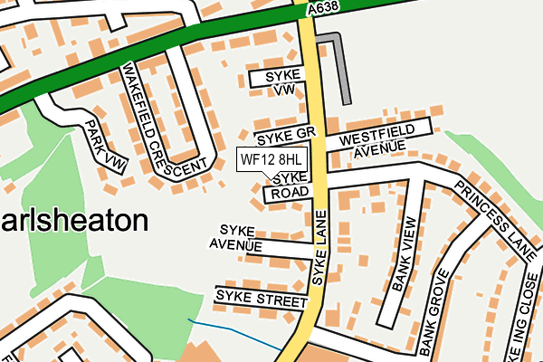WF12 8HL map - OS OpenMap – Local (Ordnance Survey)