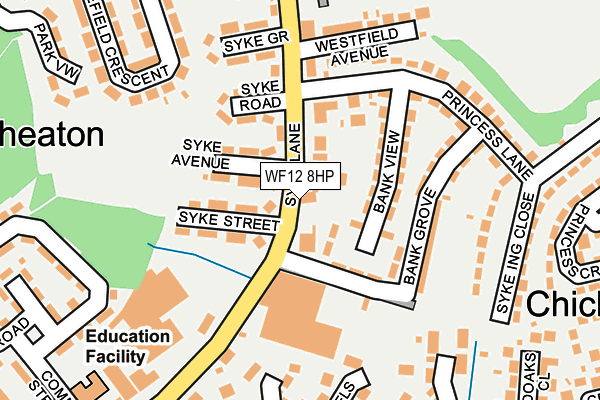 WF12 8HP map - OS OpenMap – Local (Ordnance Survey)