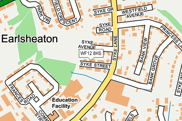 WF12 8HS map - OS OpenMap – Local (Ordnance Survey)