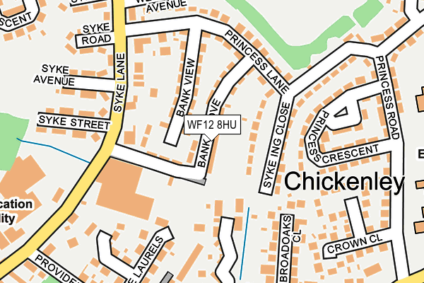 WF12 8HU map - OS OpenMap – Local (Ordnance Survey)