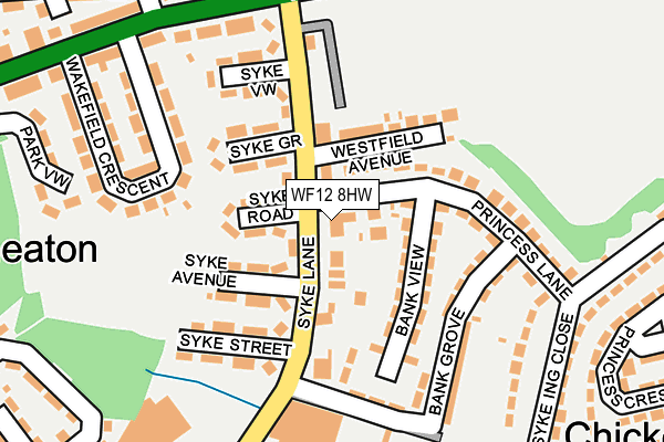 WF12 8HW map - OS OpenMap – Local (Ordnance Survey)