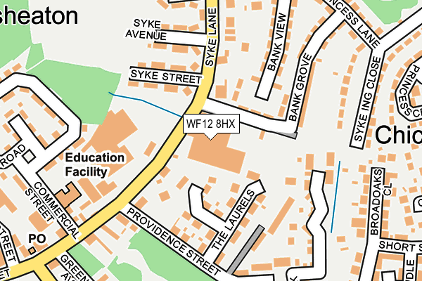 WF12 8HX map - OS OpenMap – Local (Ordnance Survey)