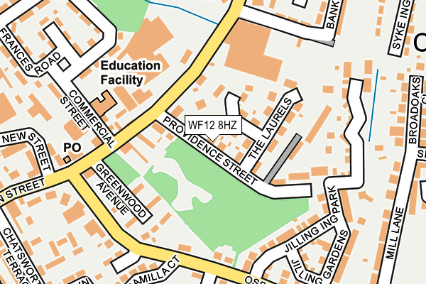 WF12 8HZ map - OS OpenMap – Local (Ordnance Survey)