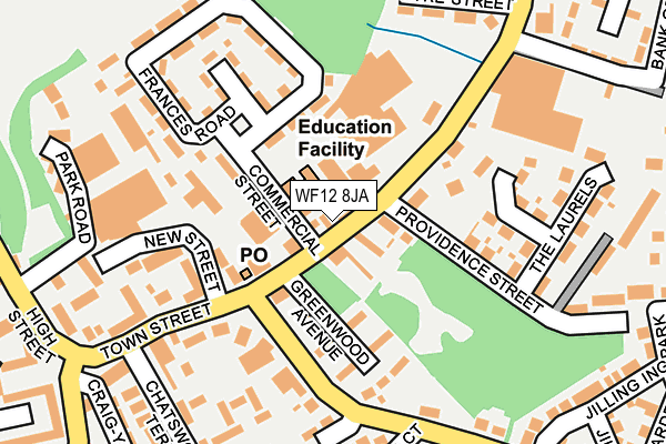 WF12 8JA map - OS OpenMap – Local (Ordnance Survey)