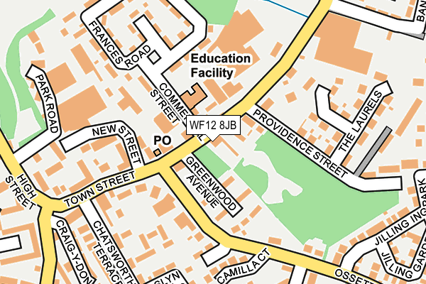WF12 8JB map - OS OpenMap – Local (Ordnance Survey)