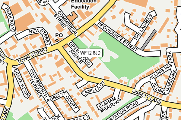 WF12 8JD map - OS OpenMap – Local (Ordnance Survey)
