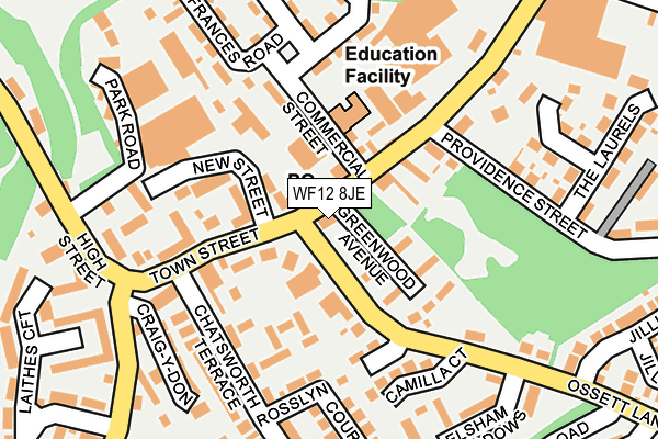 WF12 8JE map - OS OpenMap – Local (Ordnance Survey)