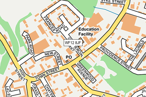 WF12 8JF map - OS OpenMap – Local (Ordnance Survey)