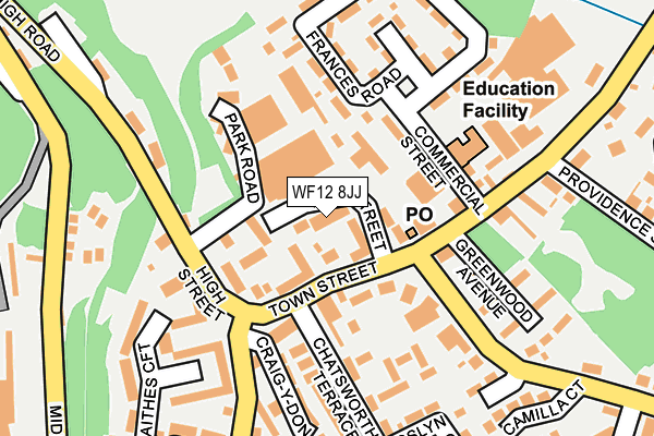 WF12 8JJ map - OS OpenMap – Local (Ordnance Survey)