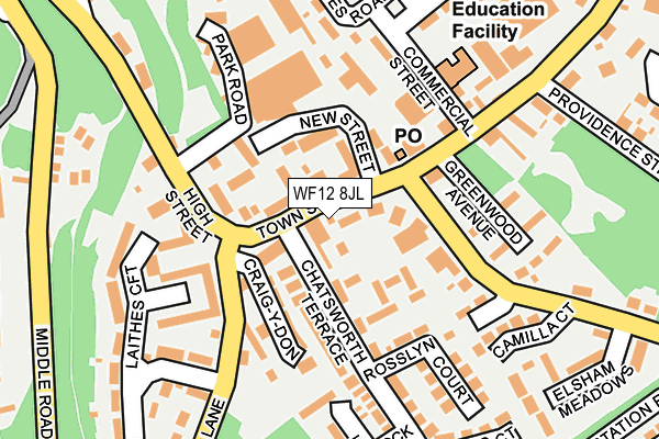 WF12 8JL map - OS OpenMap – Local (Ordnance Survey)