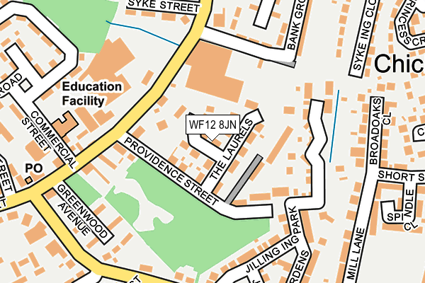 WF12 8JN map - OS OpenMap – Local (Ordnance Survey)