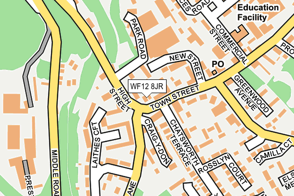 WF12 8JR map - OS OpenMap – Local (Ordnance Survey)