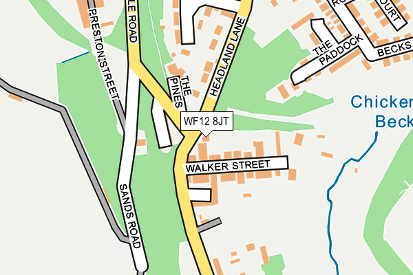 WF12 8JT map - OS OpenMap – Local (Ordnance Survey)