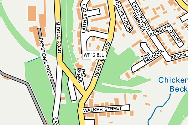 WF12 8JU map - OS OpenMap – Local (Ordnance Survey)