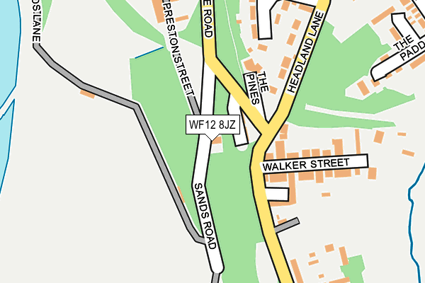 WF12 8JZ map - OS OpenMap – Local (Ordnance Survey)