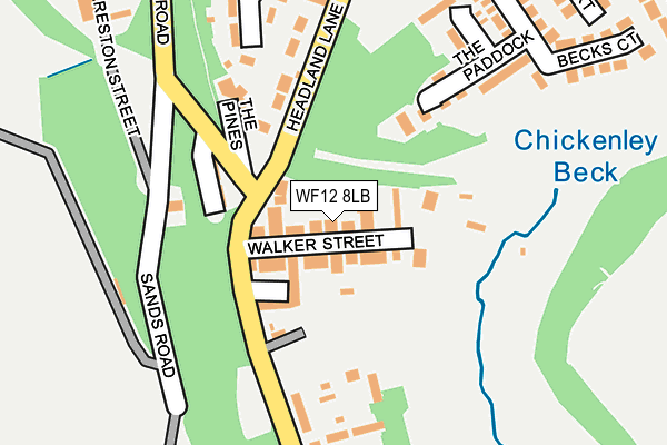 WF12 8LB map - OS OpenMap – Local (Ordnance Survey)
