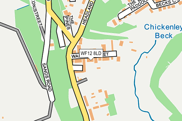 WF12 8LD map - OS OpenMap – Local (Ordnance Survey)