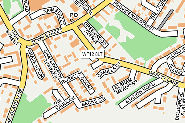 WF12 8LT map - OS OpenMap – Local (Ordnance Survey)