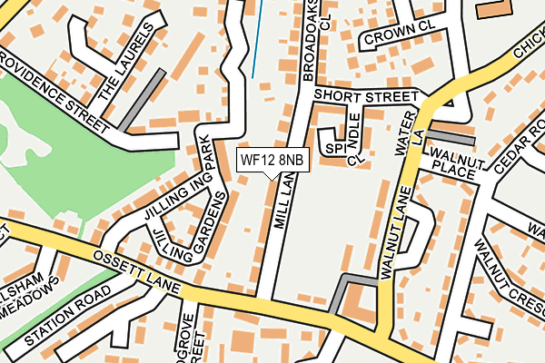 WF12 8NB map - OS OpenMap – Local (Ordnance Survey)