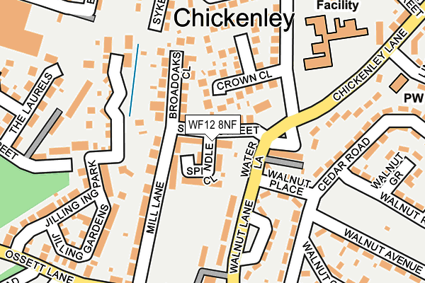 WF12 8NF map - OS OpenMap – Local (Ordnance Survey)