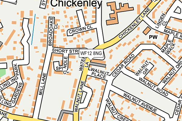 WF12 8NG map - OS OpenMap – Local (Ordnance Survey)