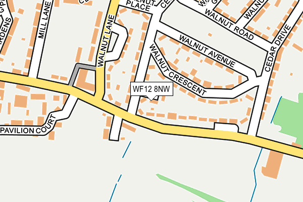 WF12 8NW map - OS OpenMap – Local (Ordnance Survey)