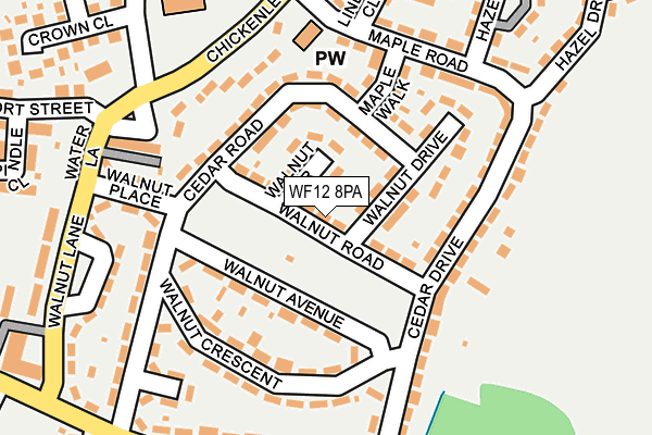 WF12 8PA map - OS OpenMap – Local (Ordnance Survey)