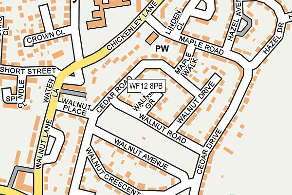 WF12 8PB map - OS OpenMap – Local (Ordnance Survey)