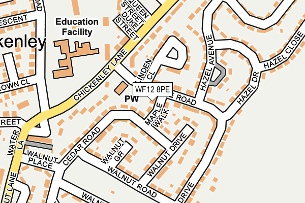 WF12 8PE map - OS OpenMap – Local (Ordnance Survey)