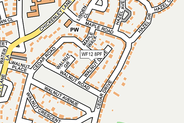 WF12 8PF map - OS OpenMap – Local (Ordnance Survey)