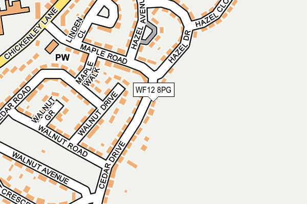 WF12 8PG map - OS OpenMap – Local (Ordnance Survey)