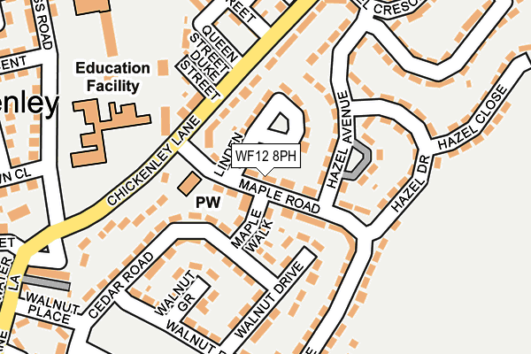 WF12 8PH map - OS OpenMap – Local (Ordnance Survey)