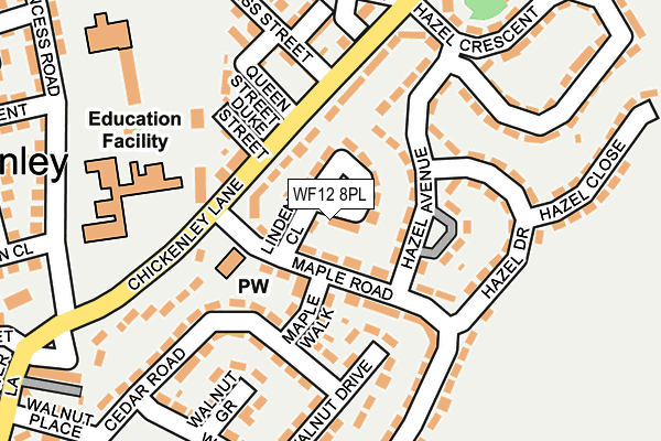 WF12 8PL map - OS OpenMap – Local (Ordnance Survey)