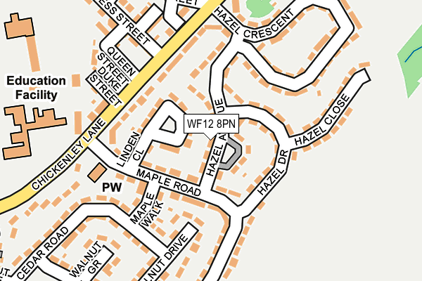 WF12 8PN map - OS OpenMap – Local (Ordnance Survey)